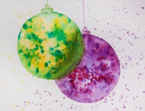 2 christmas baubles painting thumbnail