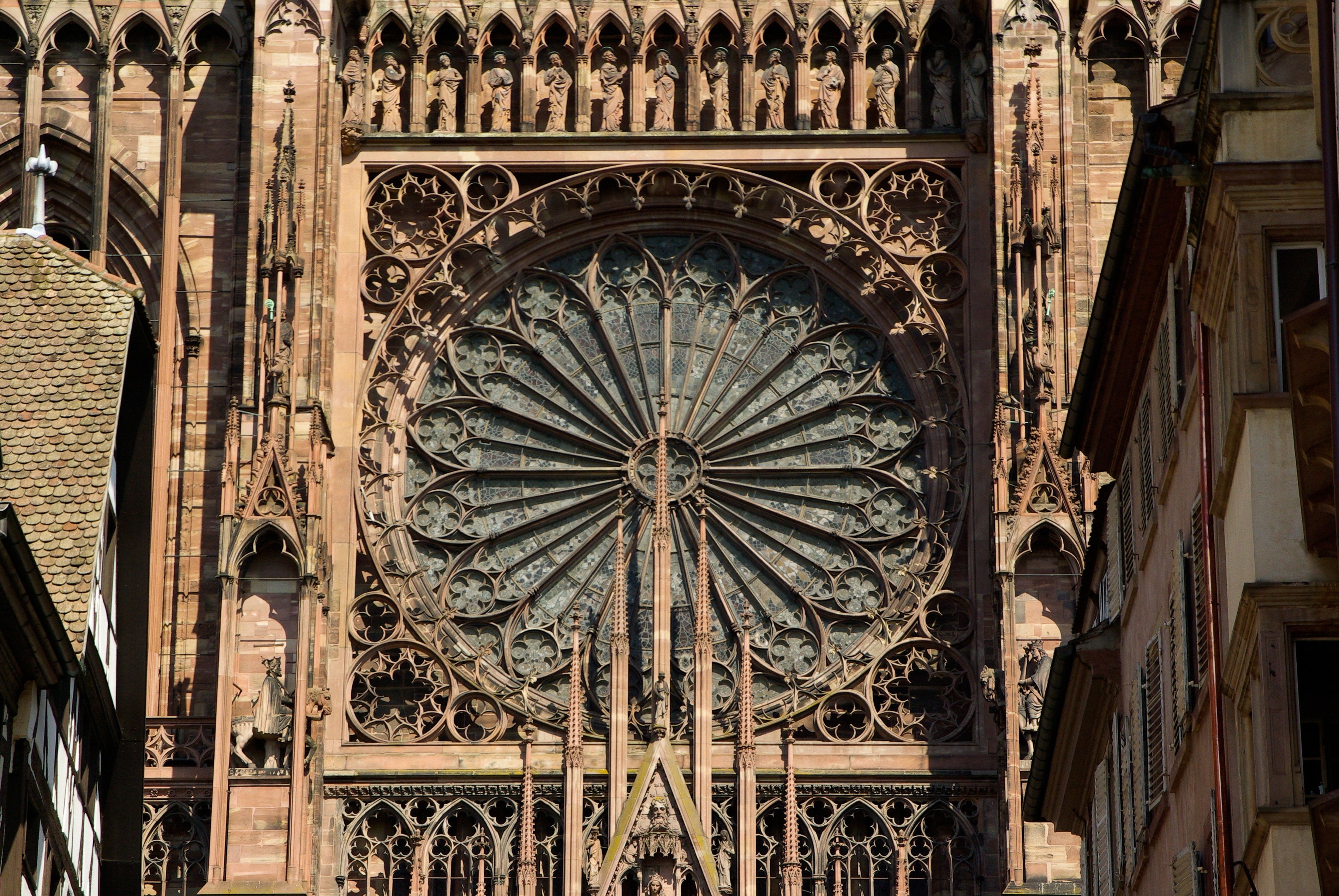 Strasbourg, Rosette, Cathedral, Gothic, architecture, building exterior