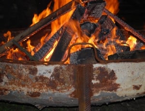 gray and brown metal fire pit thumbnail