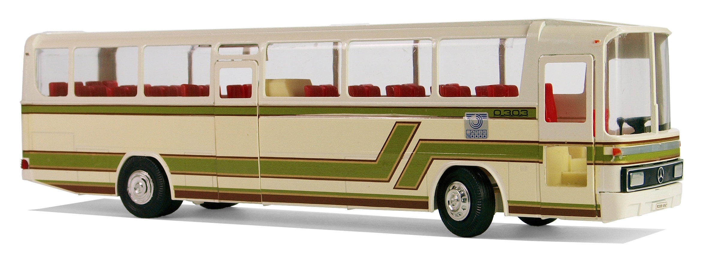 beige and green commuter bus illustration