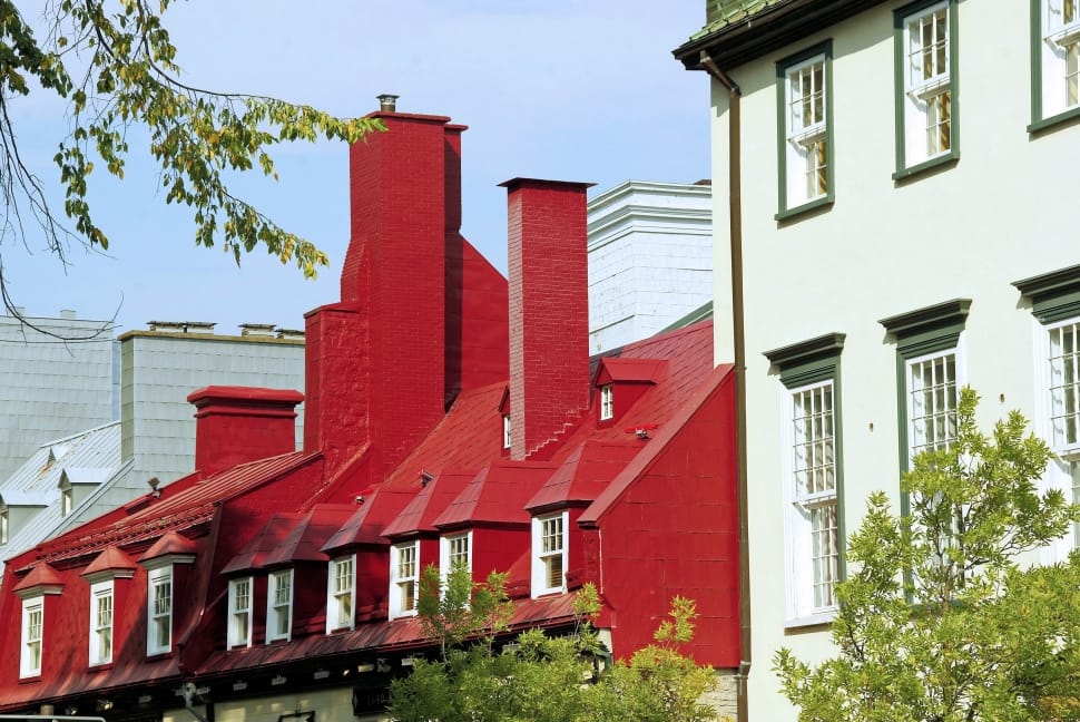 Roofs, Houses, Canada, Red, Quebec, red, building exterior preview