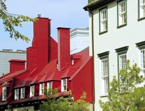 Roofs, Houses, Canada, Red, Quebec, red, building exterior thumbnail