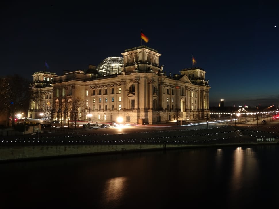 Reichstag, Parliament, Berlin, Germany, night, illuminated preview