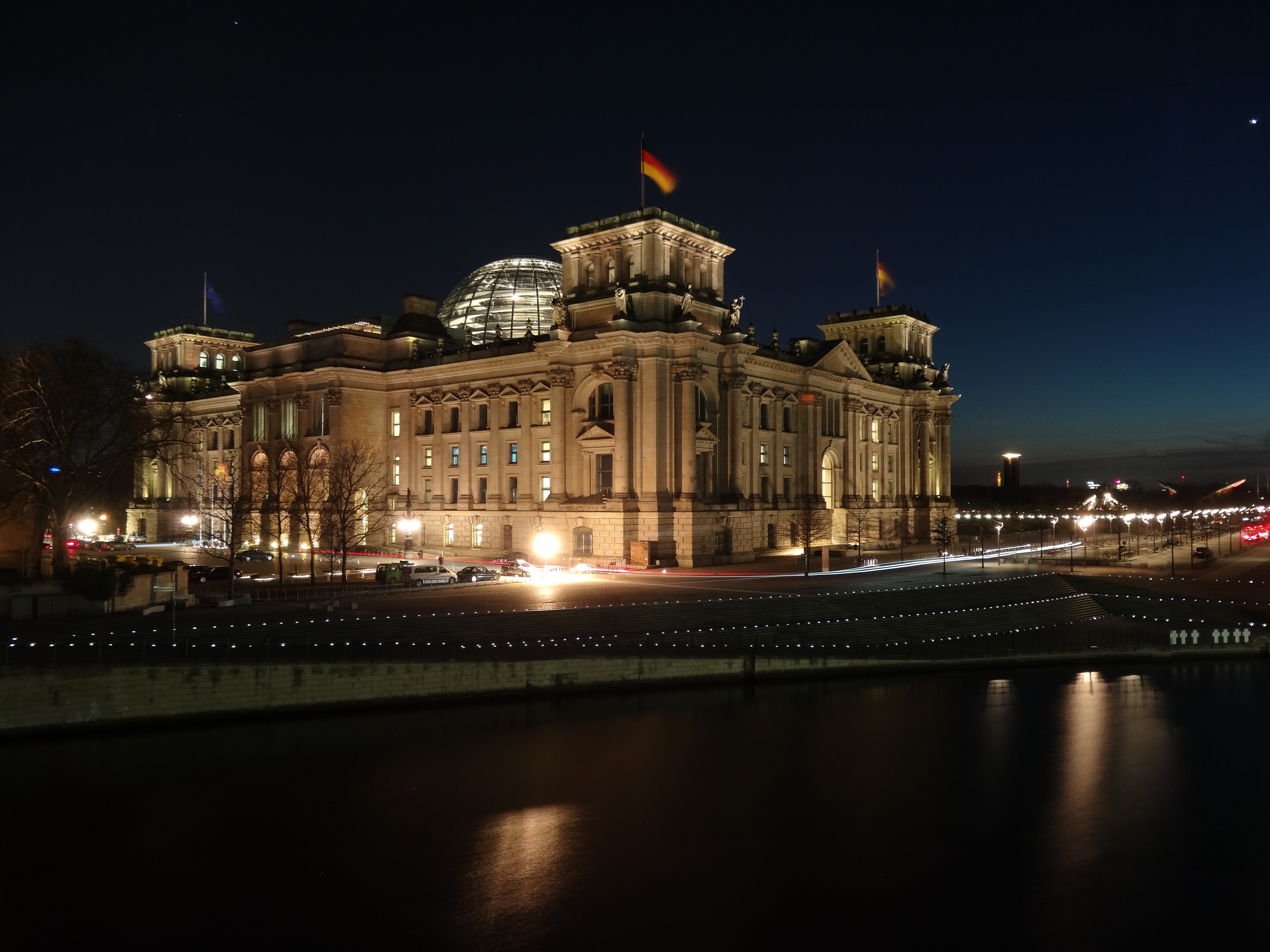 Reichstag, Parliament, Berlin, Germany, night, illuminated