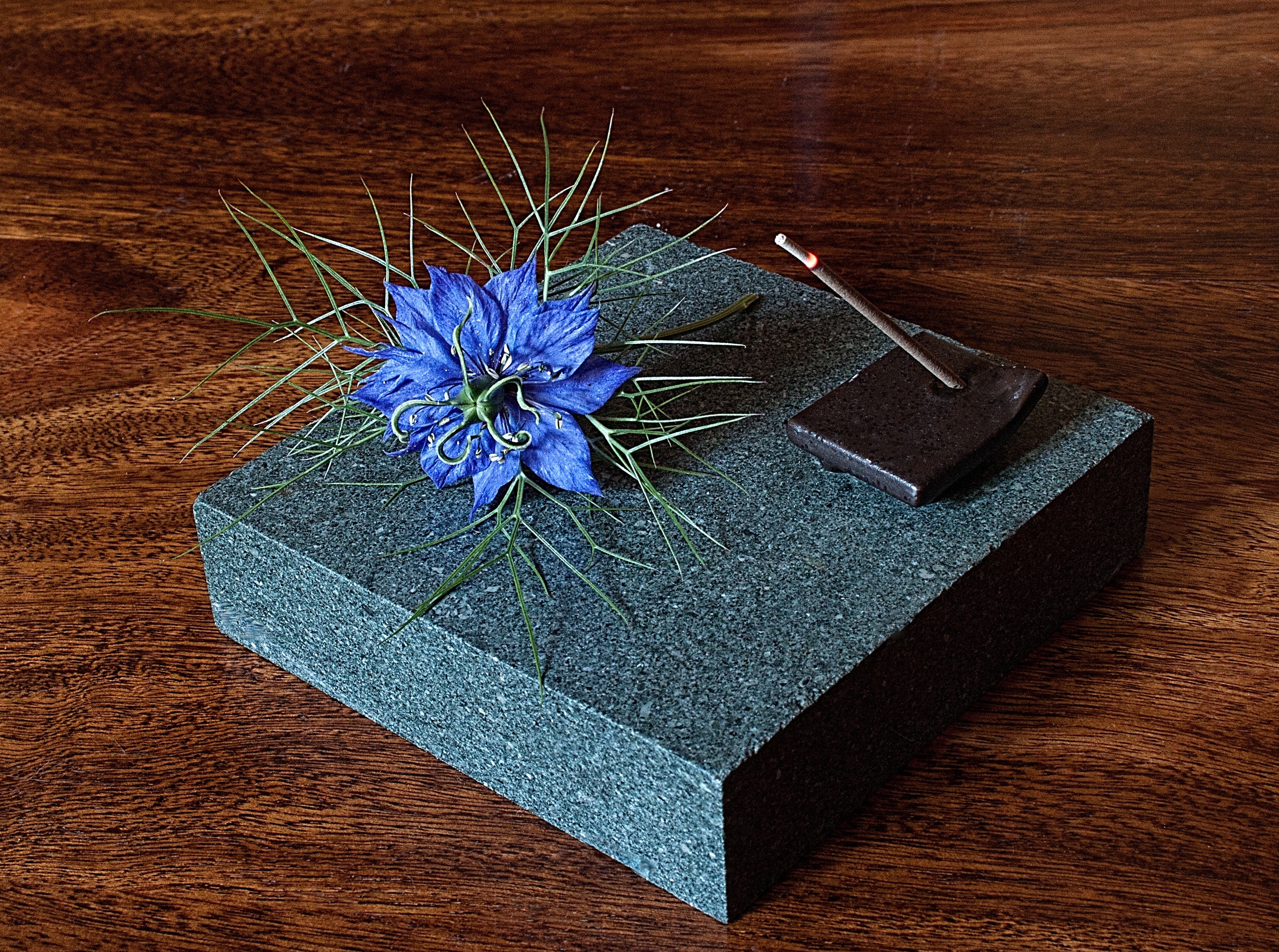 blue petaled flower ornament
