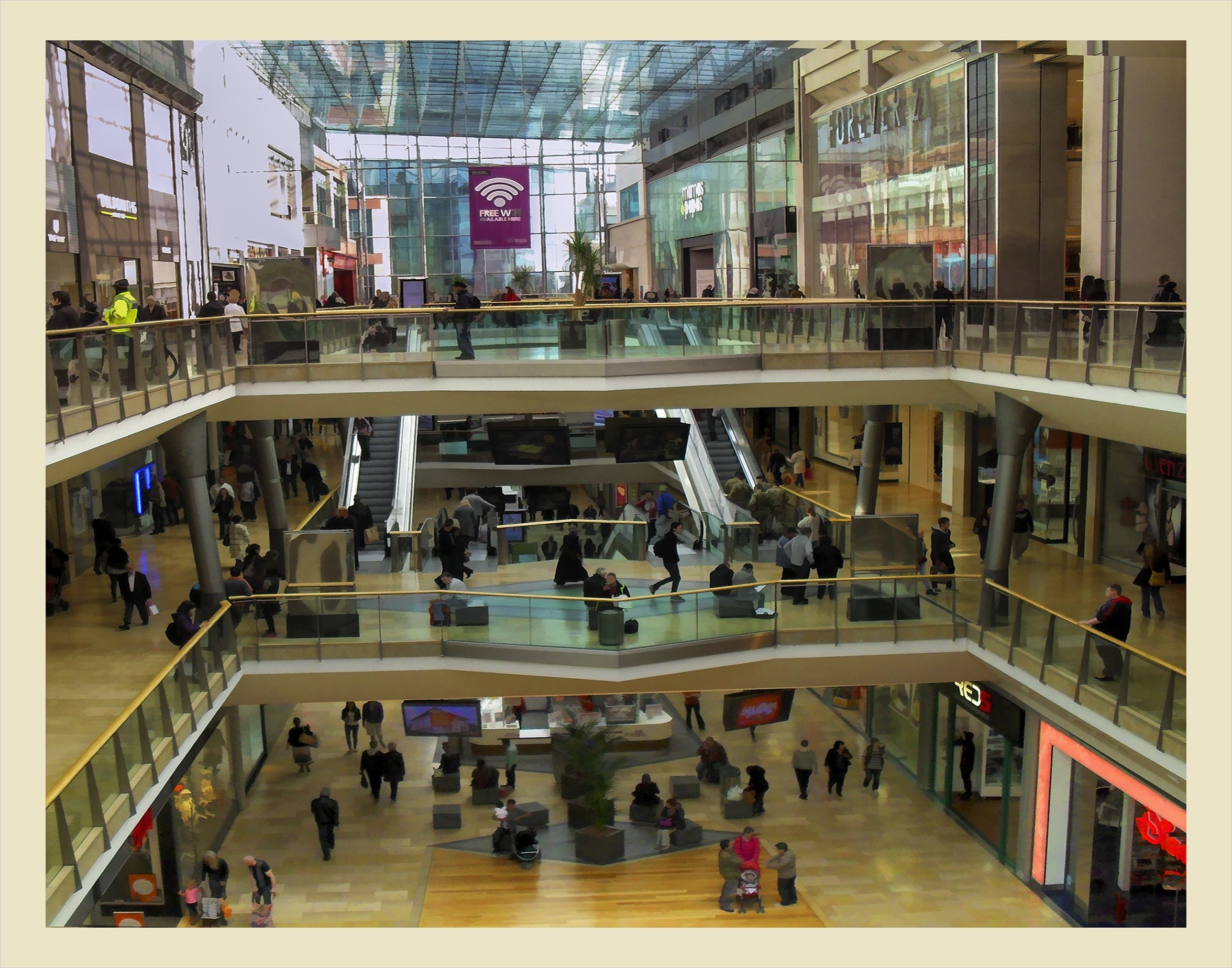 Bullring, Birmingham, Shopping Center, large group of people, architecture