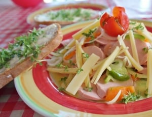 Sausage Salad, Swiss, Sausage, Cheese, food and drink, tomato thumbnail