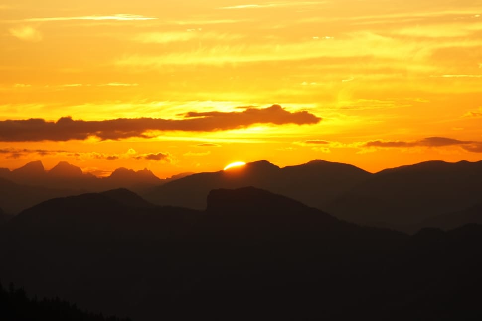 Mountains, Abendstimmung, Alpine, Sunset, sunset, silhouette preview