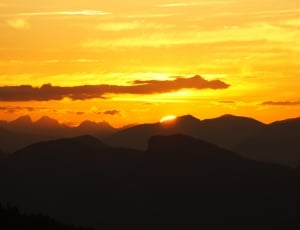 Mountains, Abendstimmung, Alpine, Sunset, sunset, silhouette thumbnail