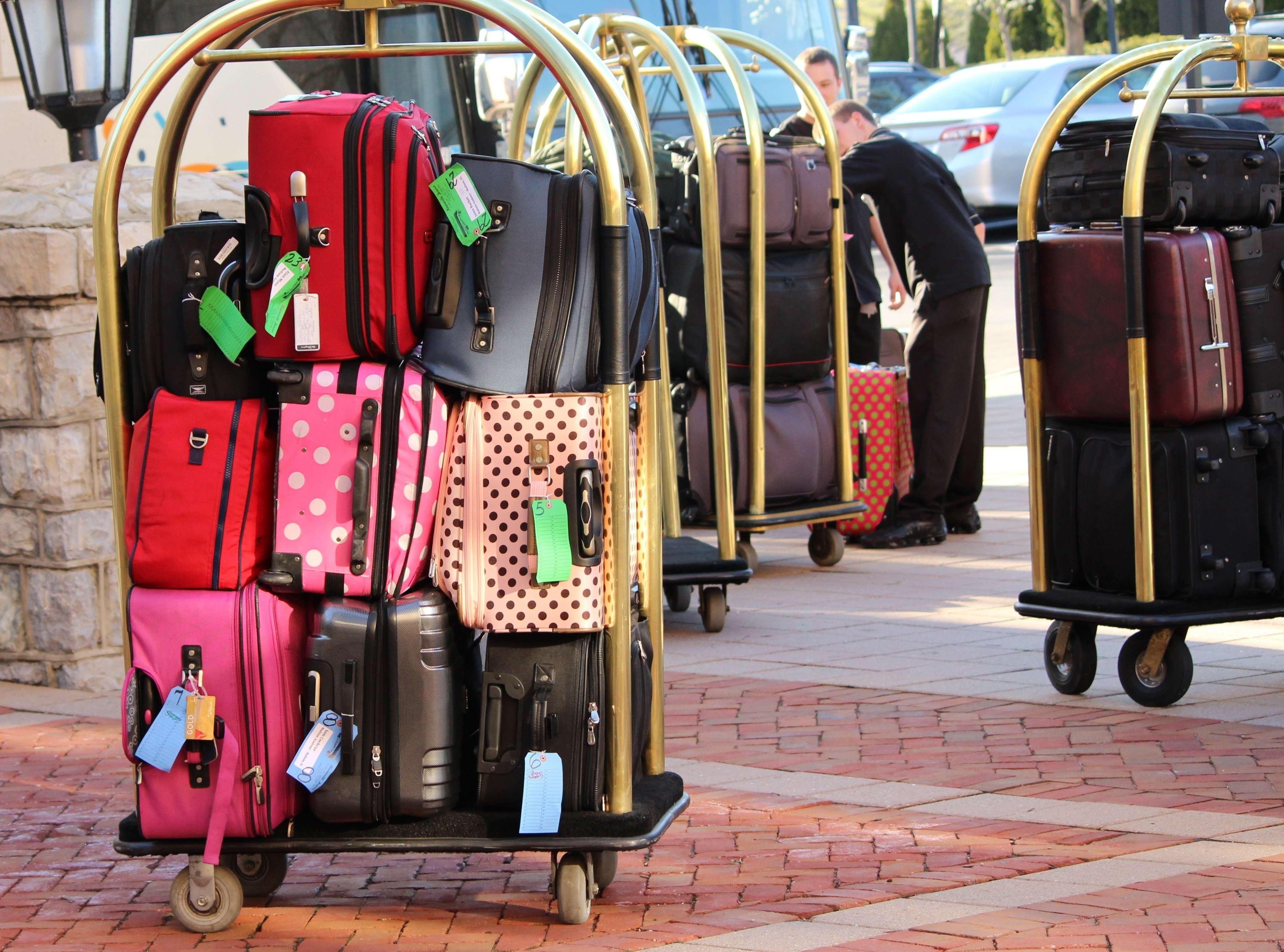 Baggage, Bellman Luggage Cart, suitcase, luggage