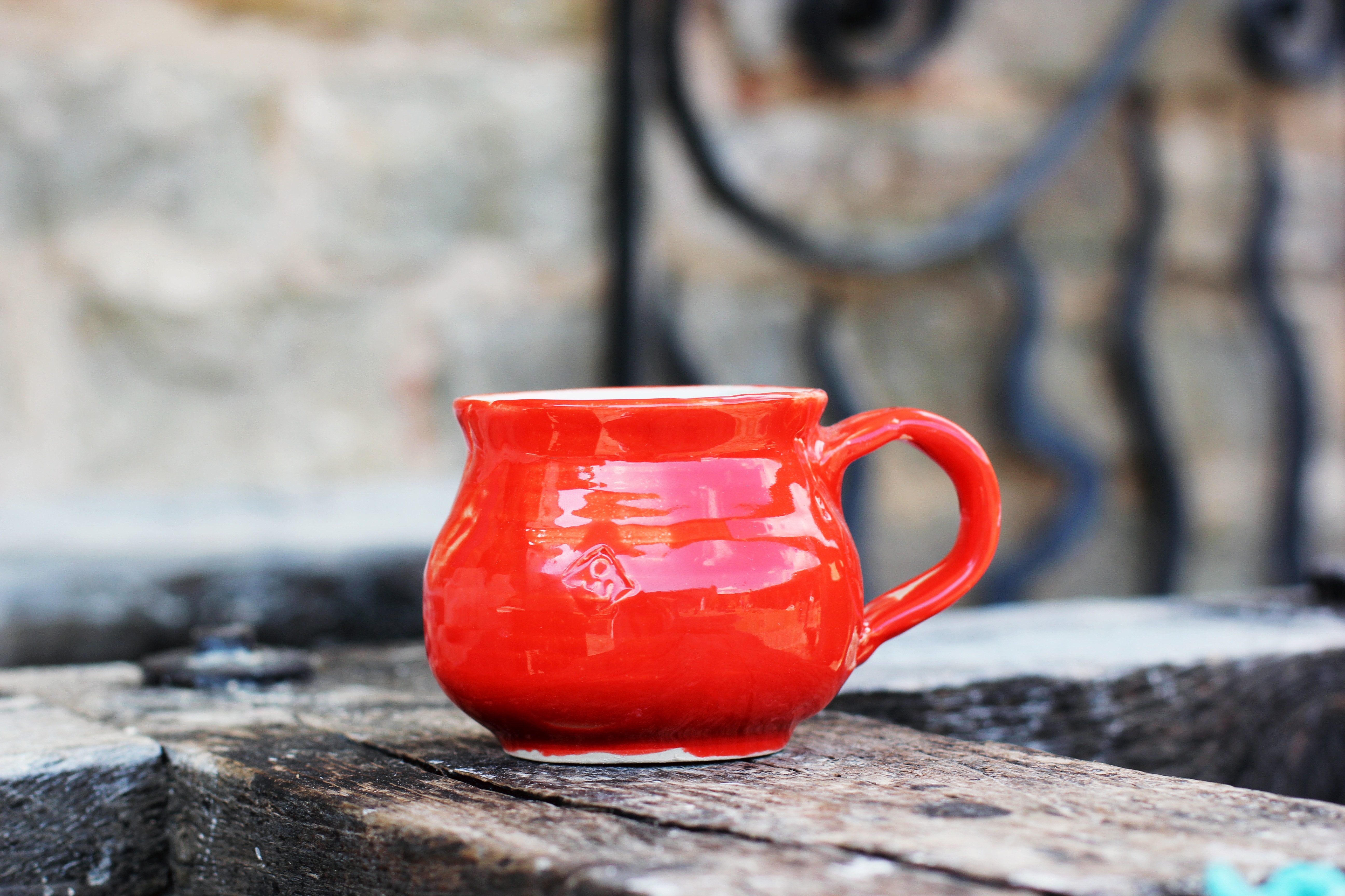 Mug, Ceramics, Glaze, red, day