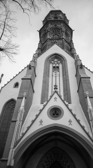 gray scale photo of church thumbnail