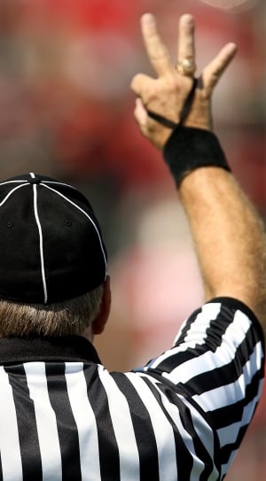American Football Official, Referee, striped, human body part thumbnail