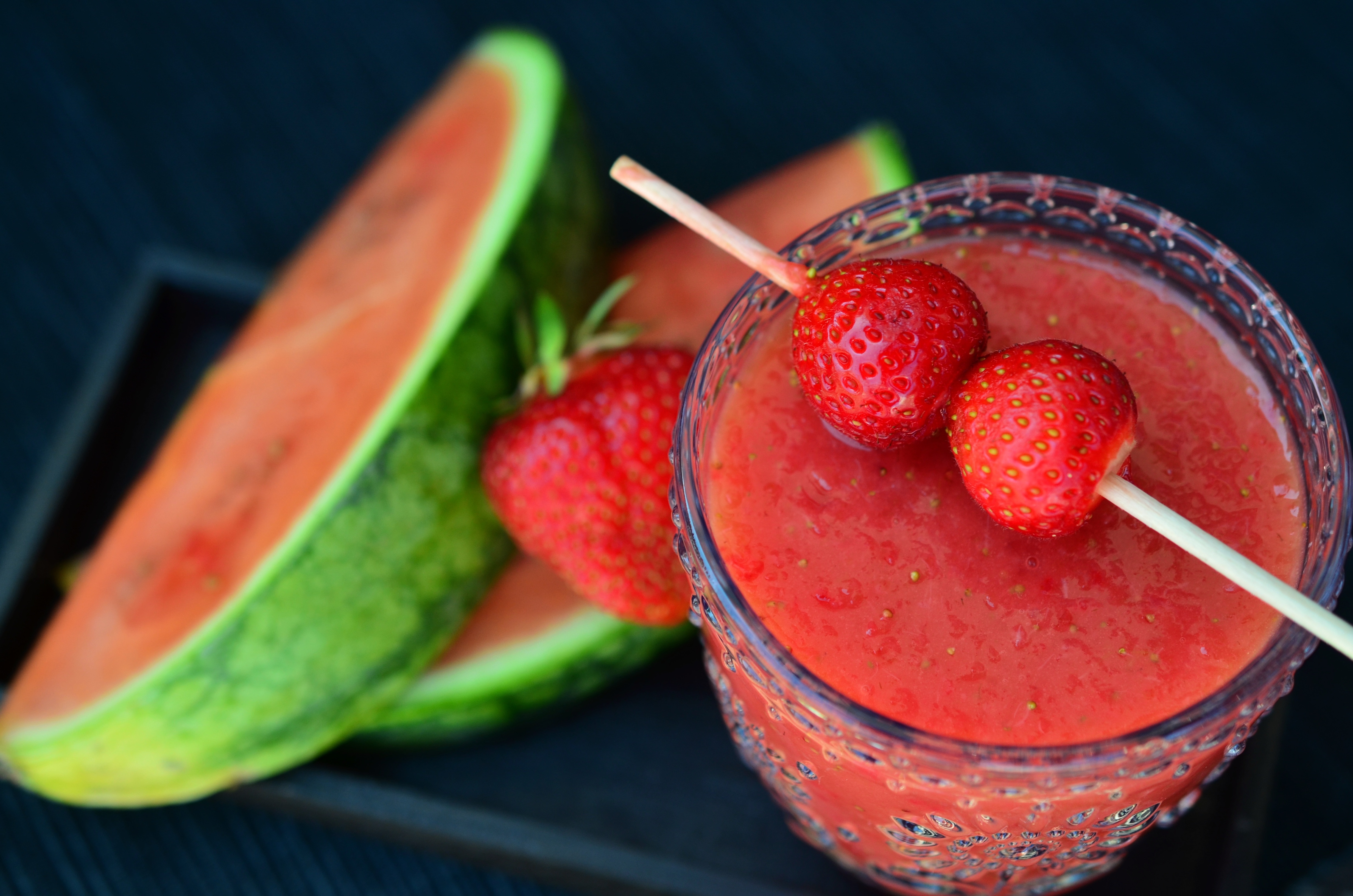 Watermelon, Smoothie, Strawberries, fruit, food and drink