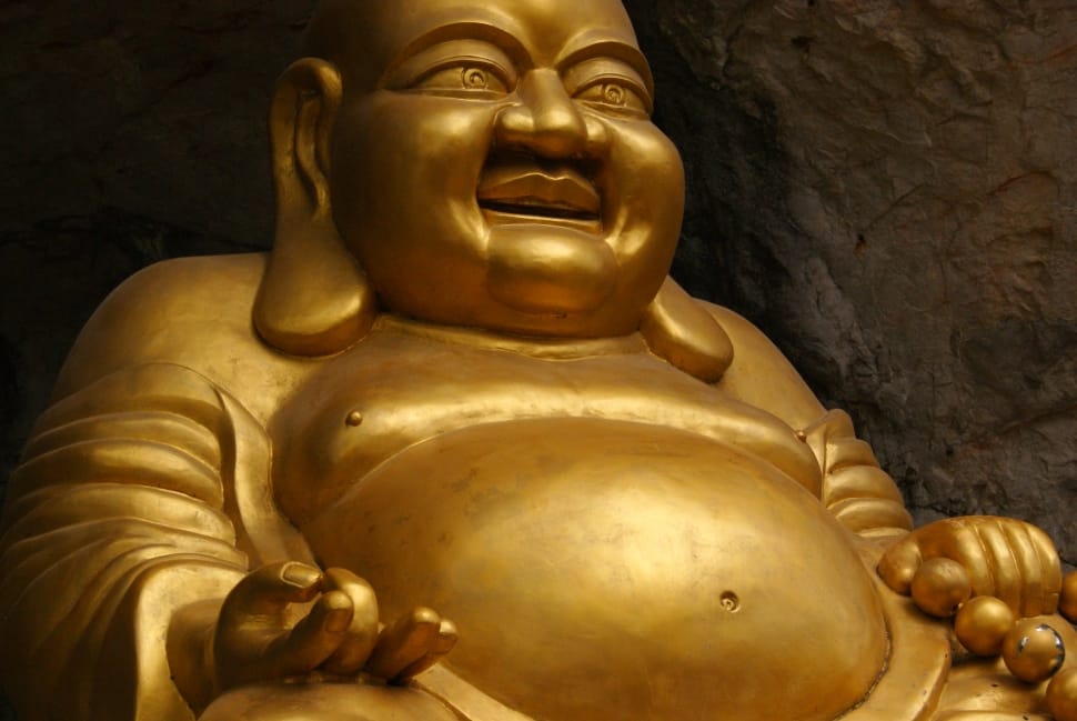 hotei buddha gold statue preview