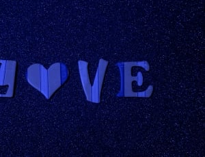 blue wooden love free standing thumbnail