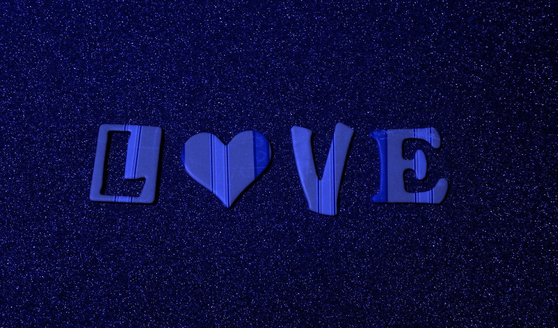 blue wooden love free standing