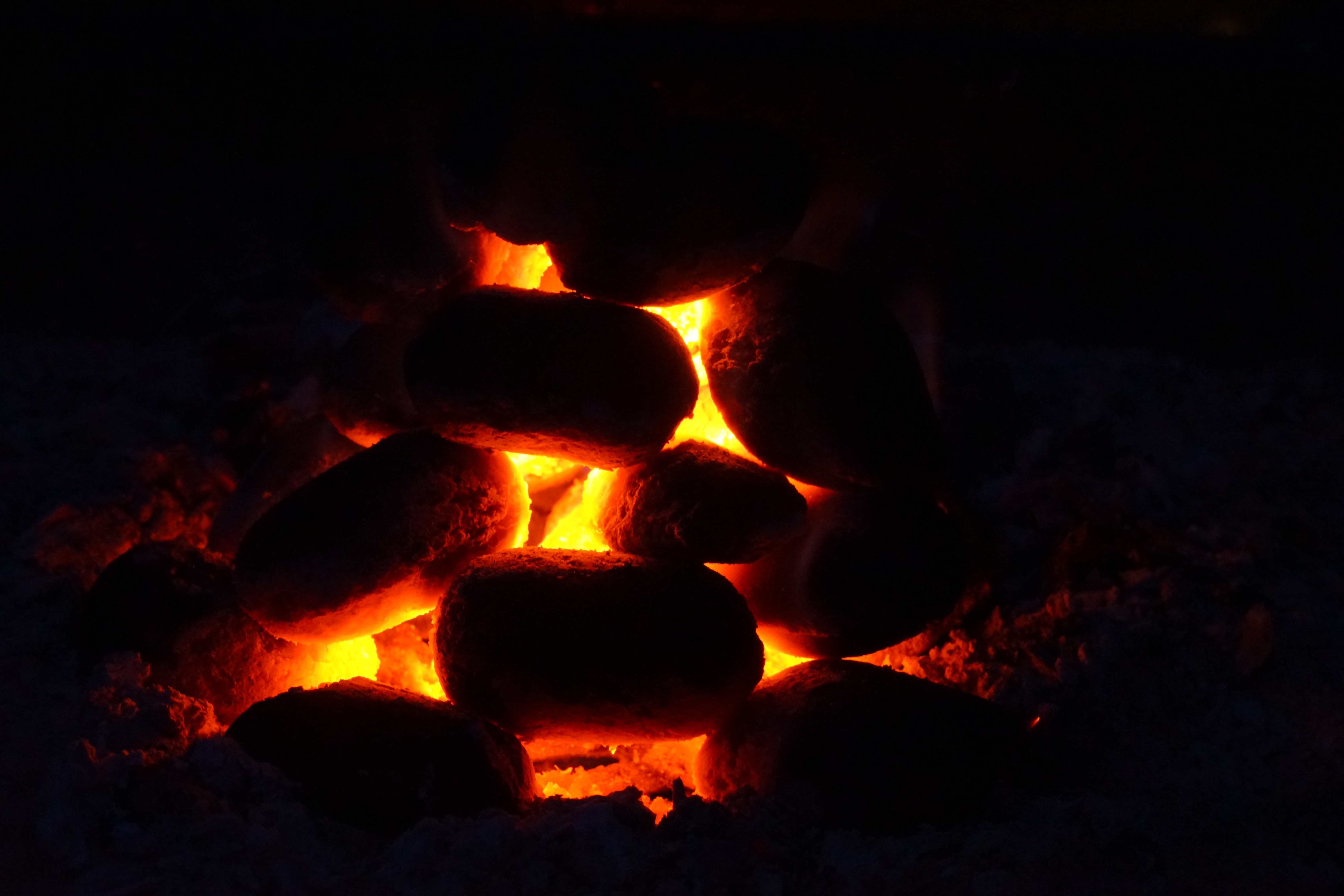 lighted bonfire
