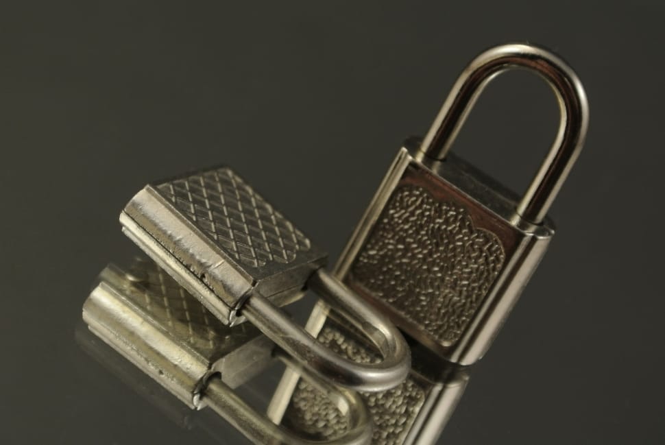 two stainless steel padlocks preview