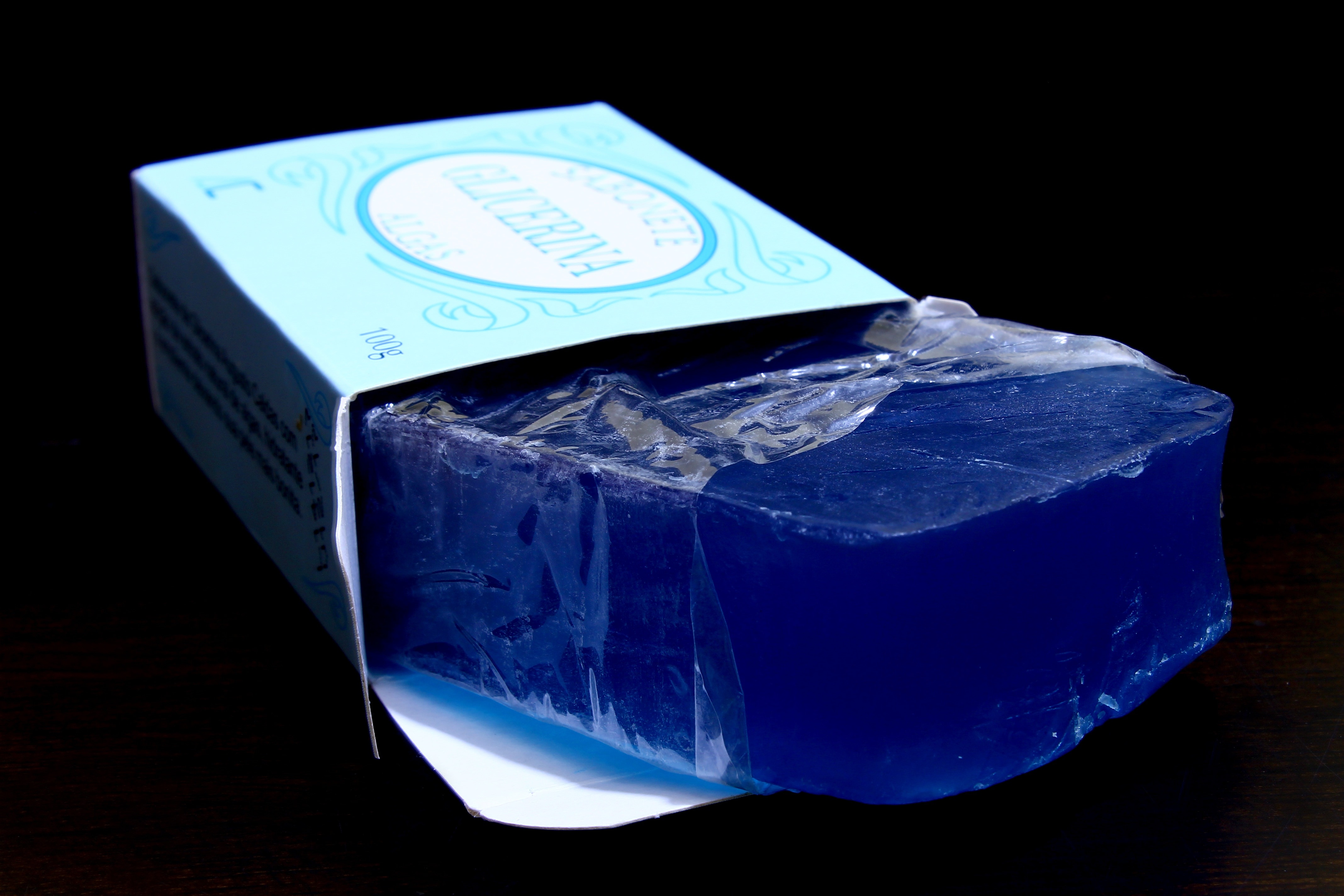blue bath soap