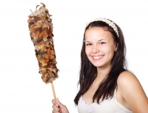 woman holding feather dust thumbnail