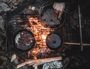 black cooking pot and 2 frying pans thumbnail