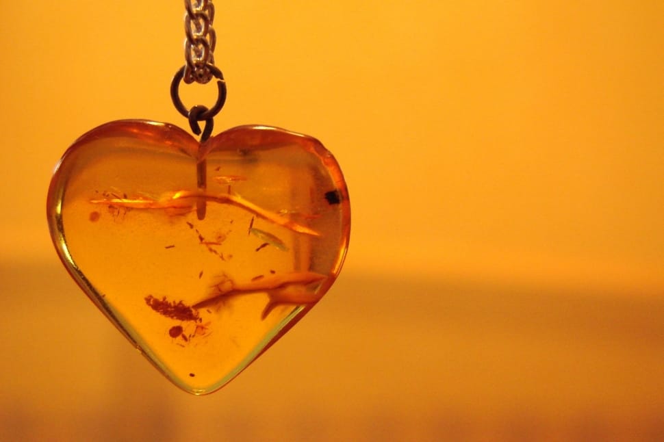 orange heart pendant necklace preview