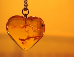 orange heart pendant necklace thumbnail