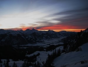 snowy mountain sunset thumbnail