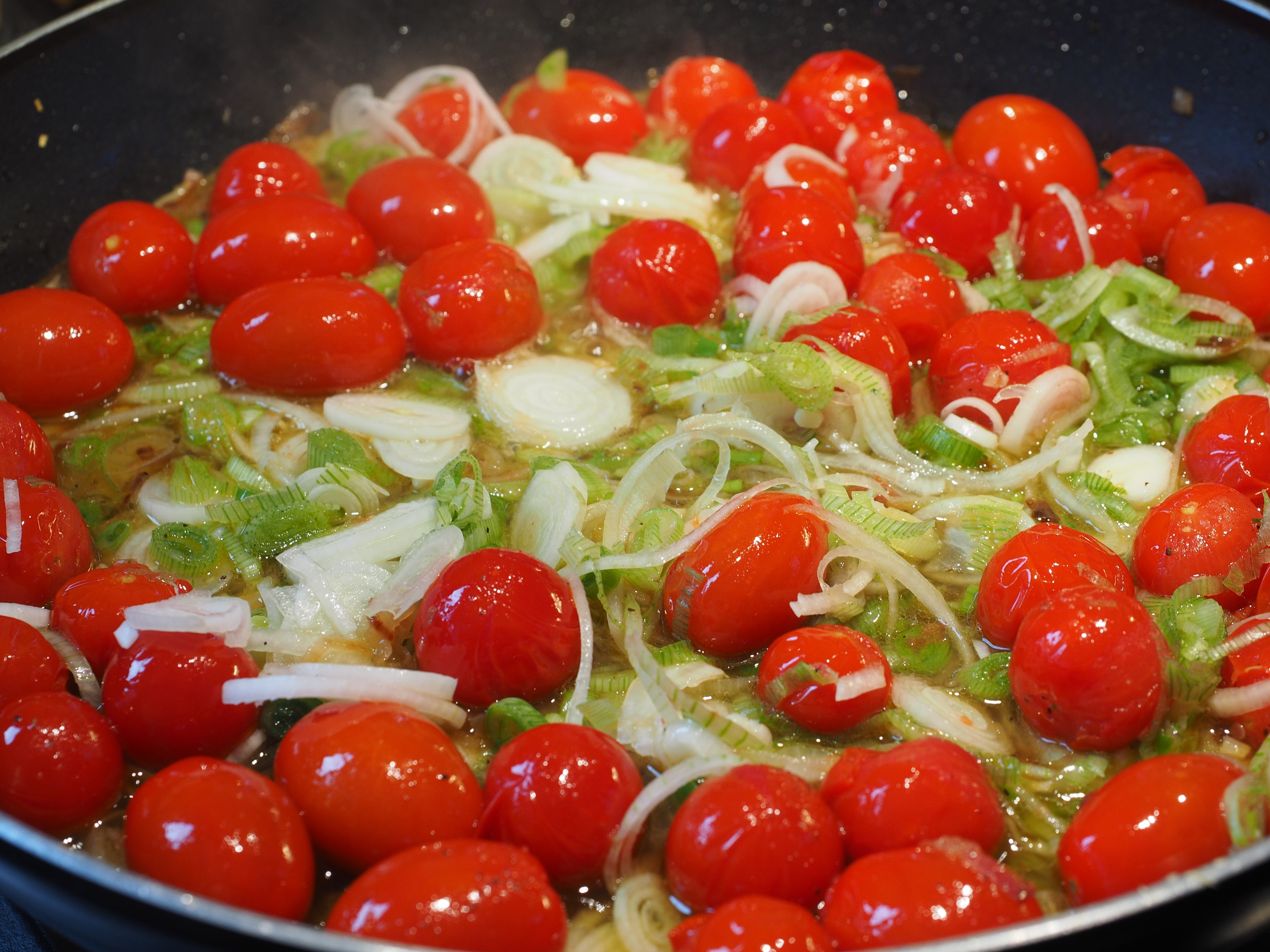 red tomato and pasta dish