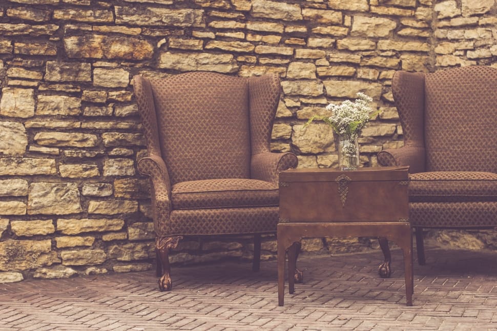 2 brown suede wingchairs preview