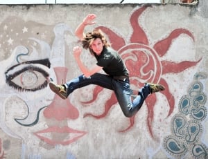 Concrete, Jumping, Wall, Person, Male, full length, human arm thumbnail