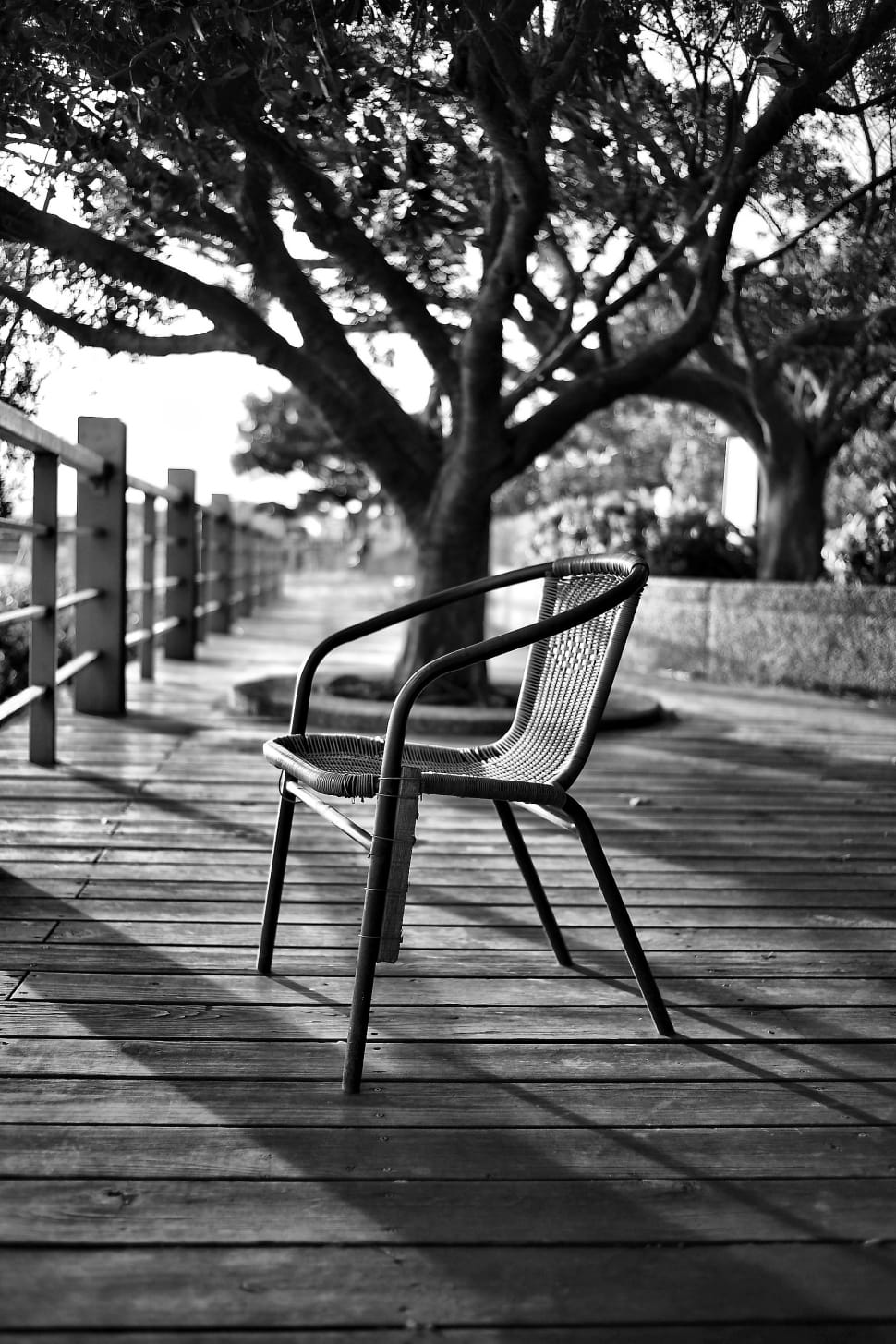 greyscale photo of chair preview