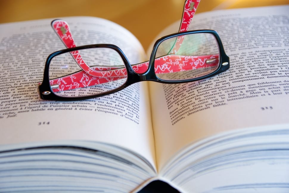 black and red plastic framed reading glasses preview