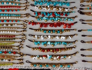 Jewellery, Necklace, Beads, Chains, multi colored, large group of objects thumbnail