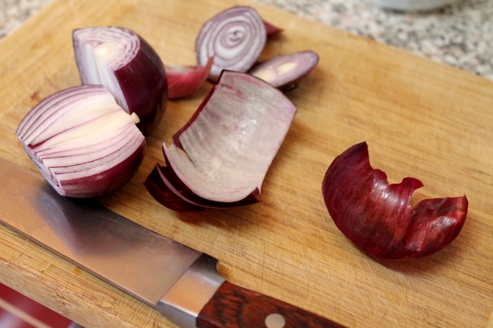 Onions, Board, Knife, Kitchen, Cut, cutting board, food and drink preview