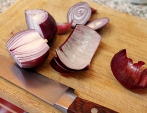 Onions, Board, Knife, Kitchen, Cut, cutting board, food and drink thumbnail