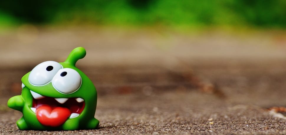 selective focus of cut the rope character figurine preview