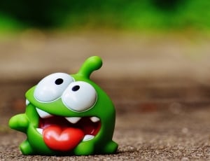 selective focus of cut the rope character figurine thumbnail