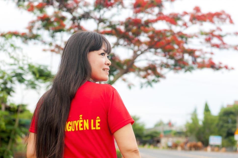 women's red and yellow shirt preview