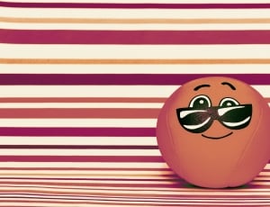 Brown, Smiley, Cool, Funny, Glasses, striped, red thumbnail