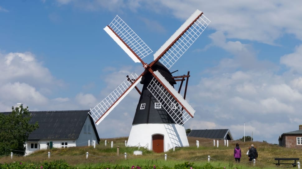 Windmill, Summer, Clouds, North Sea, environmental conservation, alternative energy preview