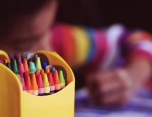 set of crayola pencils in shallow focus photography thumbnail