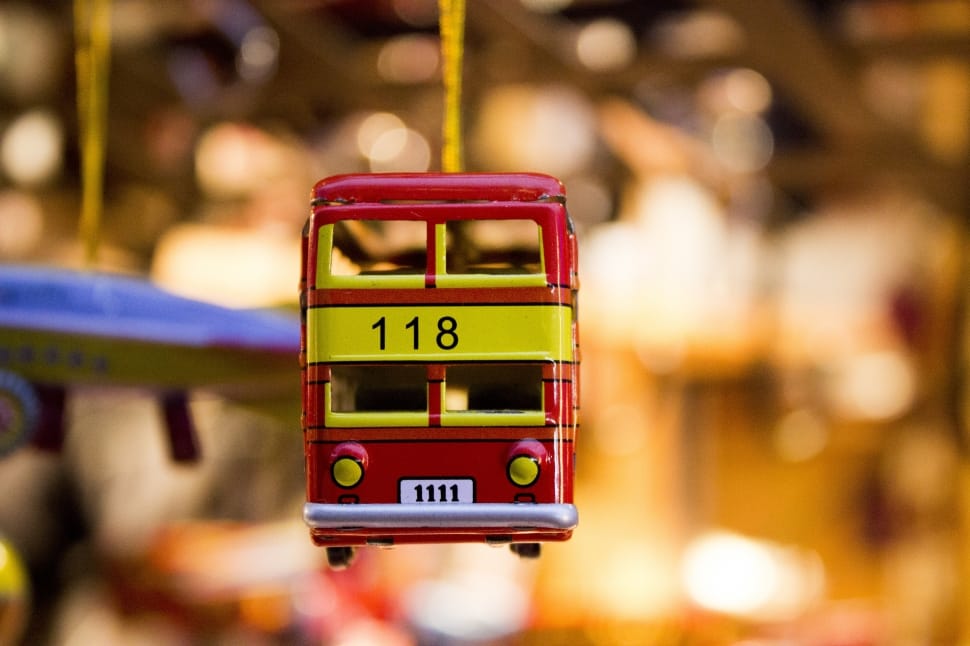 red and yellow bus toy preview