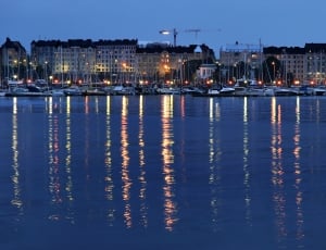 Finland, Helsinki, Finnish, Night, City, reflection, illuminated thumbnail