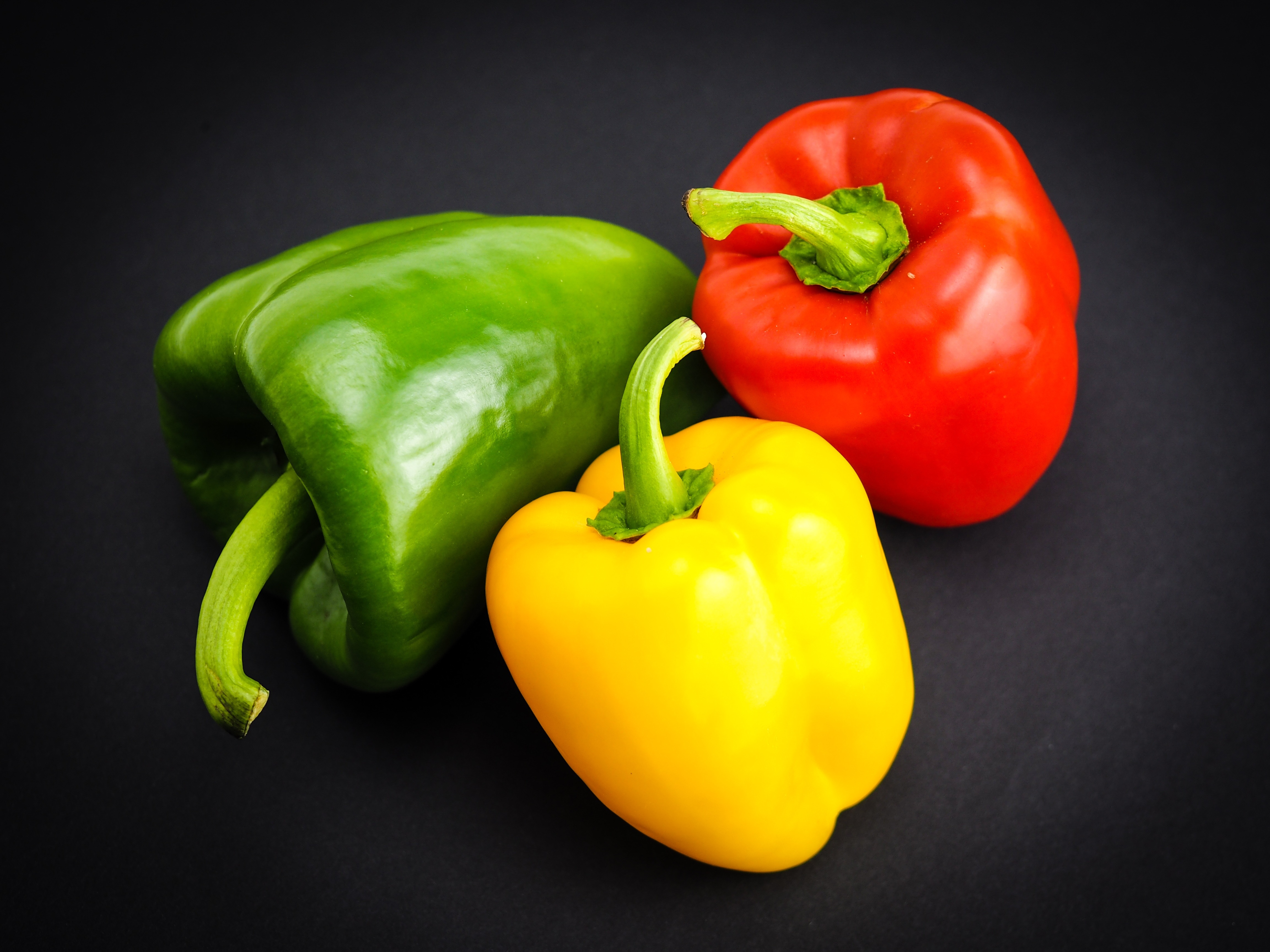 green yellow and red bell peppers