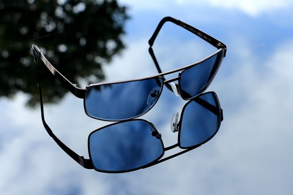 silver frame black lens sunglasses preview