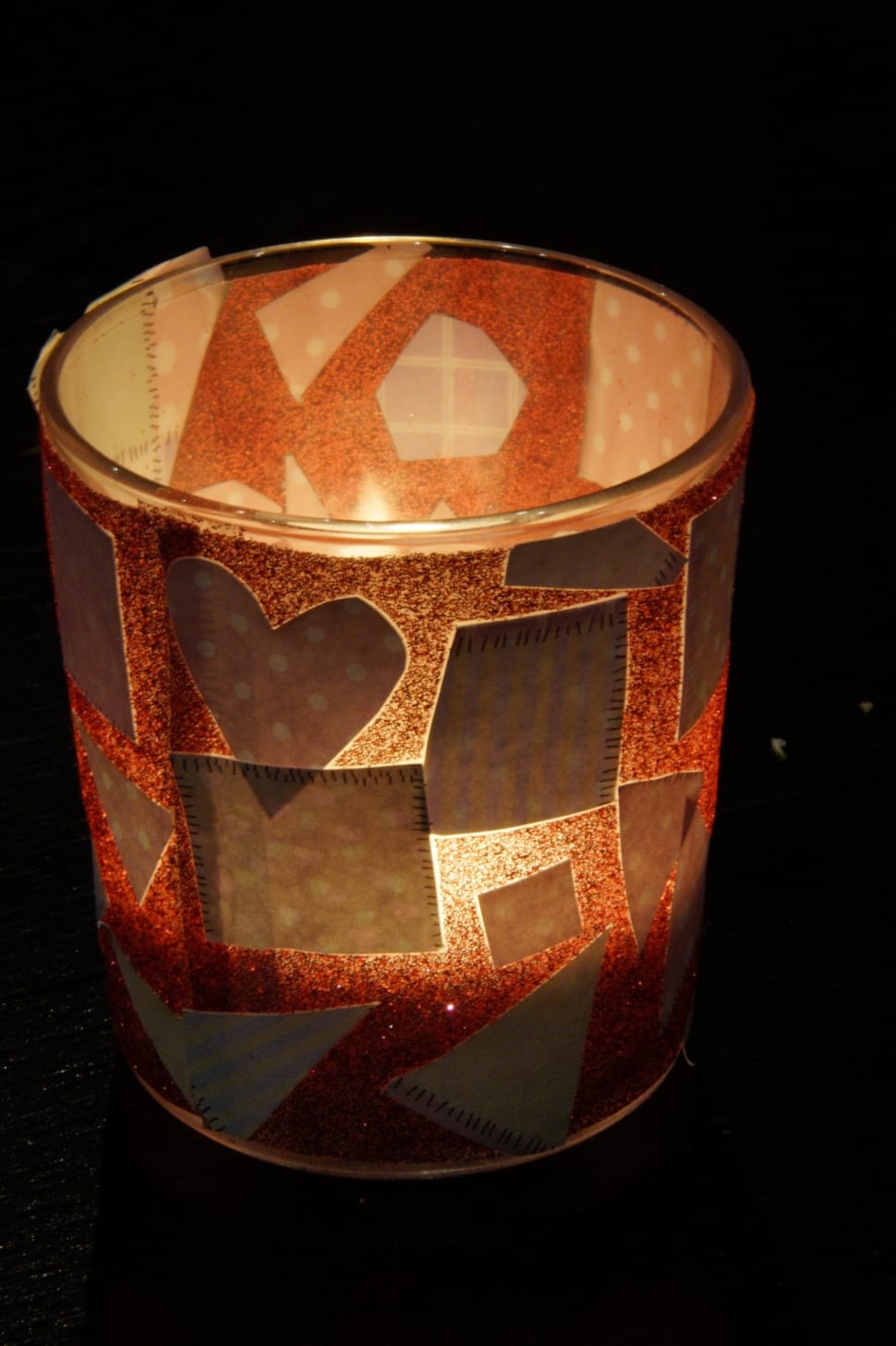 brown and beige glass candle holder preview