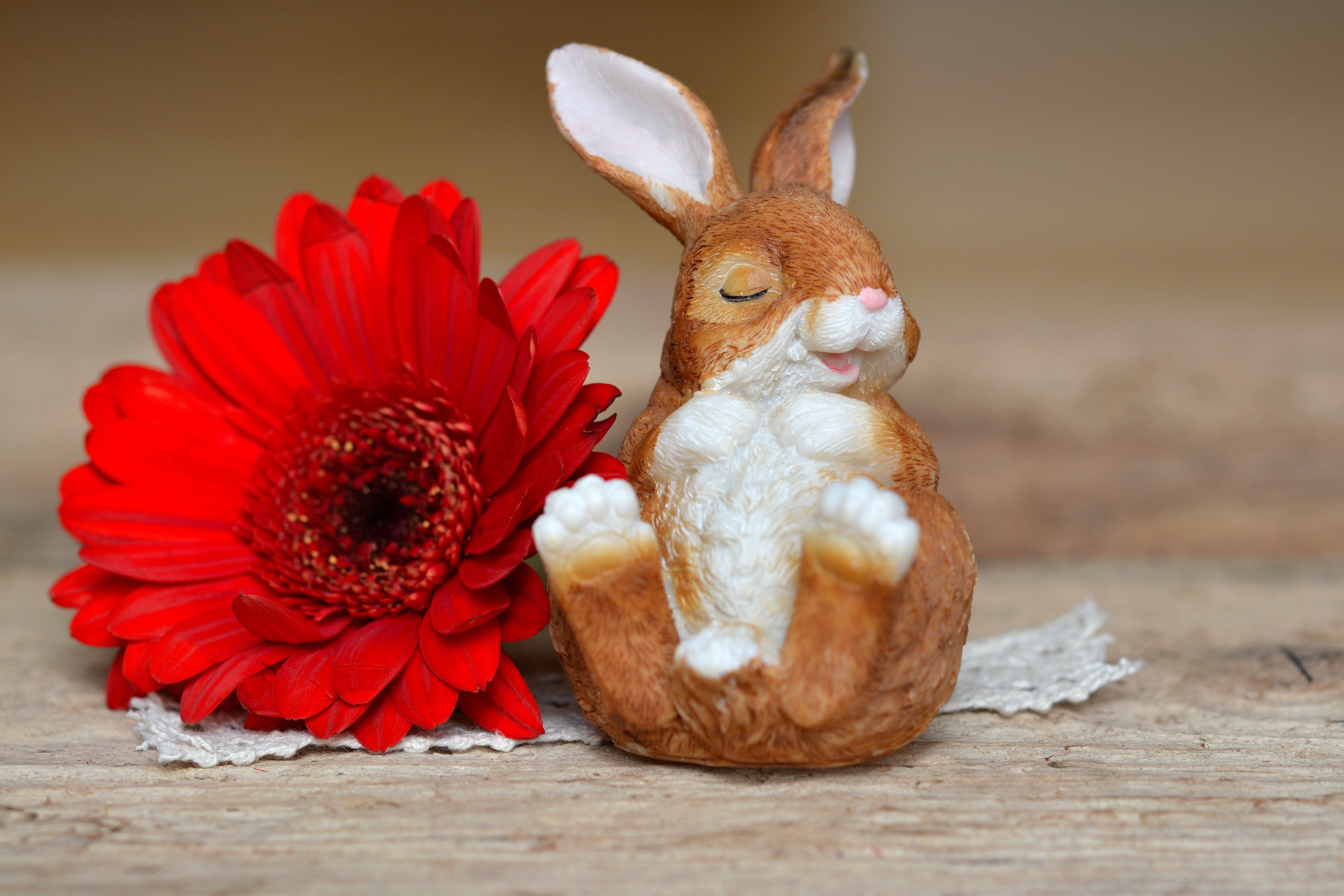 brown ceramic rabbit figurine