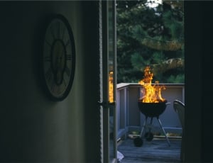 black charcoal grill lighted thumbnail